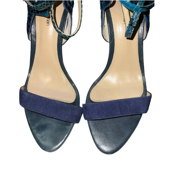 Alexandre Birman Python Ankle-Cutout Sandal Stiletto Heels Size: 9.5 Blue